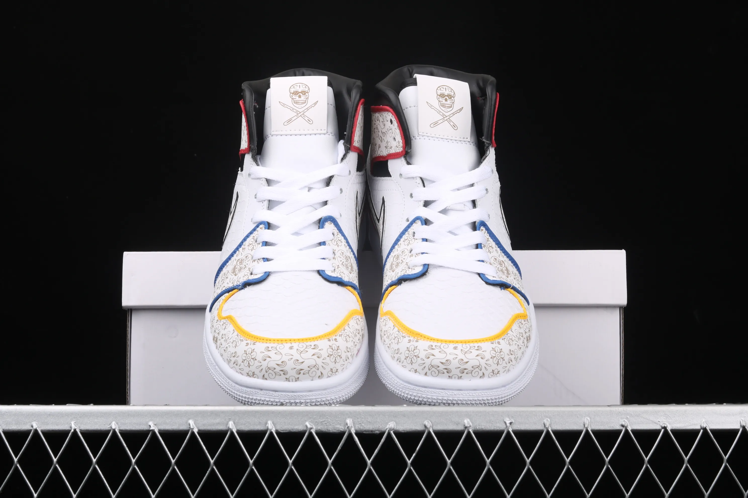 All categories Air Jordan Jordan series basketball shoes Air Jordan 1 Mid The Shoe Surgeon x Air Jordan 1 "Day of the Dead" AJ1 Joe 1 Day of the Dead retro high-top versatile cultural basketball shoes BQ6827-100